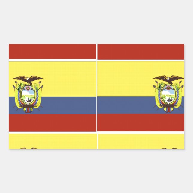 Pegatina Rectangular bandera ecuatoriana (Anverso)