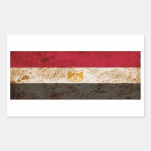 Pegatina Rectangular Bandera egipcia irregular