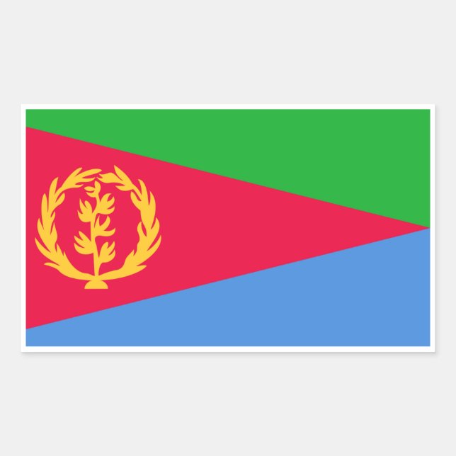Pegatina Rectangular Bandera eritrea, Bandera de Eritrea (Anverso)
