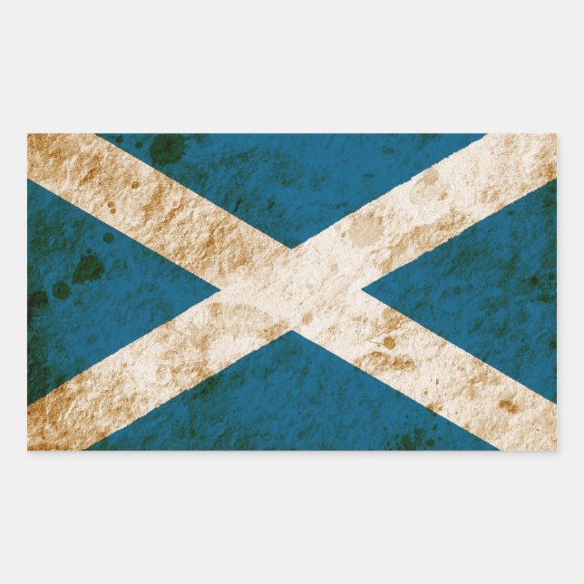 Pegatina Rectangular Bandera escocesa manipulada (Anverso)