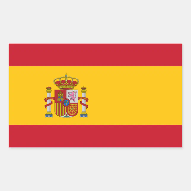 Pegatina Rectangular bandera españa
