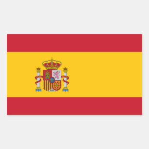 Pegatina Rectangular bandera españa