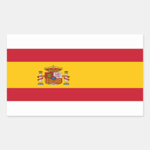 Pegatina Rectangular Bandera española, bandera de España