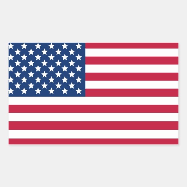 Pegatina Rectangular Bandera estadounidense (Anverso)