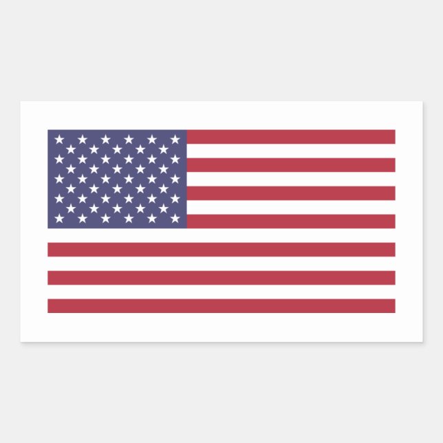 Pegatina Rectangular Bandera estadounidense, bandera de los Estados Uni (Anverso)