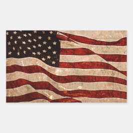 Pegatina Rectangular Bandera estadounidense de época