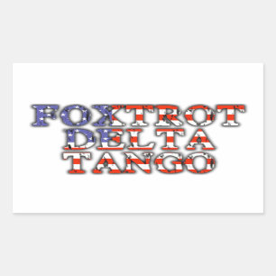 Pegatina Rectangular Bandera estadounidense del Delta del Tango Foxtrot