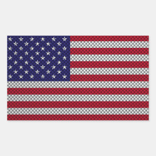 Pegatina Rectangular Bandera estadounidense en la impresión de estilo d