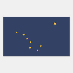 Pegatina Rectangular Bandera estatal de Alaska