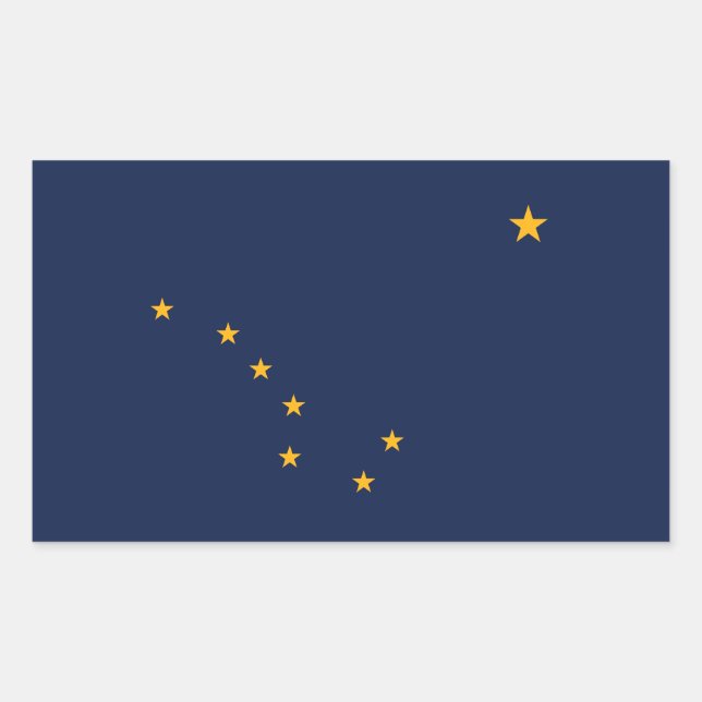 Pegatina Rectangular Bandera estatal de Alaska (Anverso)