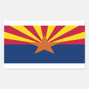 Pegatina Rectangular Bandera Estatal de Arizona