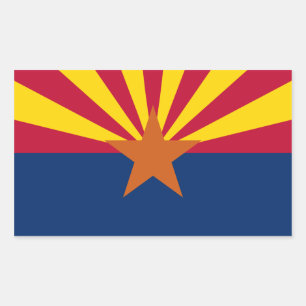 Pegatina Rectangular Bandera Estatal de Arizona, Estados Unidos