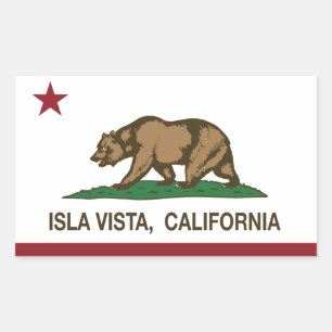 Pegatina Rectangular Bandera estatal de California Isla Vista
