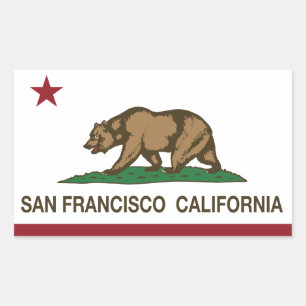 Pegatina Rectangular Bandera estatal de California San Francisco