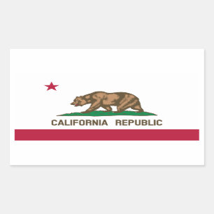 Pegatina Rectangular Bandera Estatal de la República de California, Est