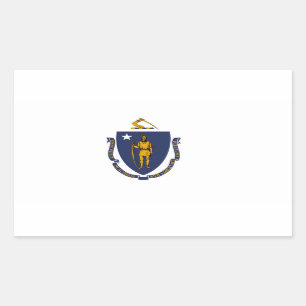 Pegatina Rectangular Bandera estatal de Massachusetts