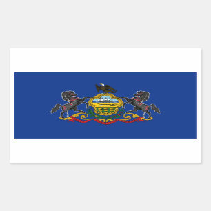 Pegatina Rectangular Bandera Estatal de Pennsylvania, Estados Unidos
