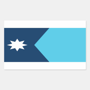 Pegatina Rectangular Bandera Estrella Norte de Minnesota