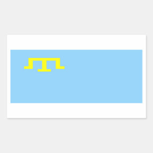 Pegatina Rectangular Bandera étnica de la gente tártara crimea