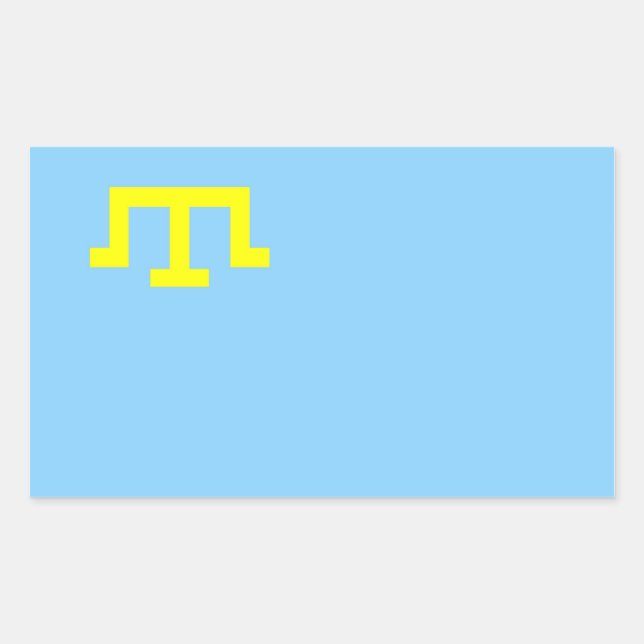 Pegatina Rectangular Bandera étnica de los tártaros de Crimea (Anverso)