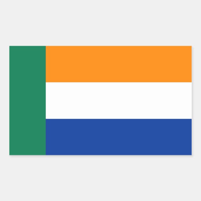 Pegatina Rectangular Bandera étnica del pueblo afrikaner (Anverso)
