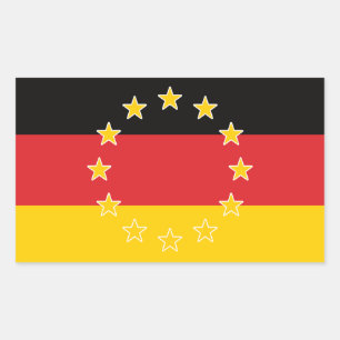 Pegatina Rectangular Bandera europea de Alemania