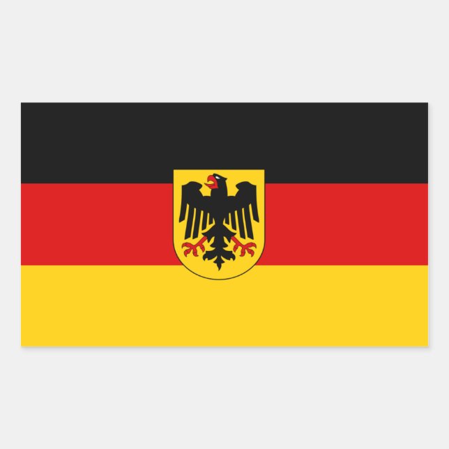 Pegatina Rectangular Bandera Federal de Alemania (Anverso)