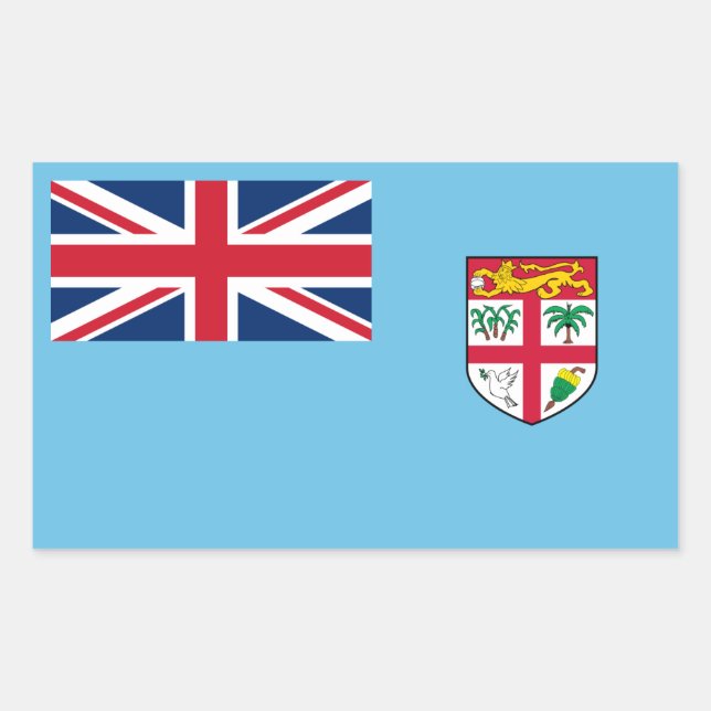 Pegatina Rectangular Bandera fijiana, Bandera de Fiji (Anverso)