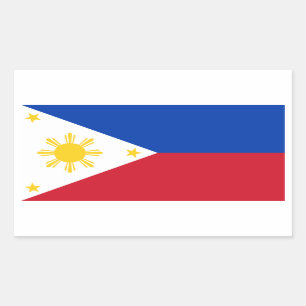 Pegatina Rectangular Bandera filipina
