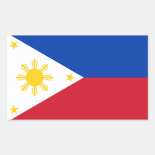 Pegatina Rectangular Bandera filipina, bandera de Filipinas