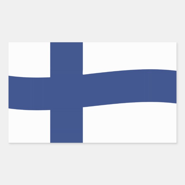 Pegatina Rectangular Bandera finlandesa (Anverso)