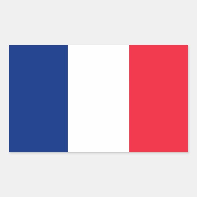 Pegatina Rectangular Bandera francesa (Anverso)