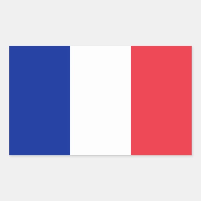 Pegatina Rectangular Bandera francesa (Anverso)