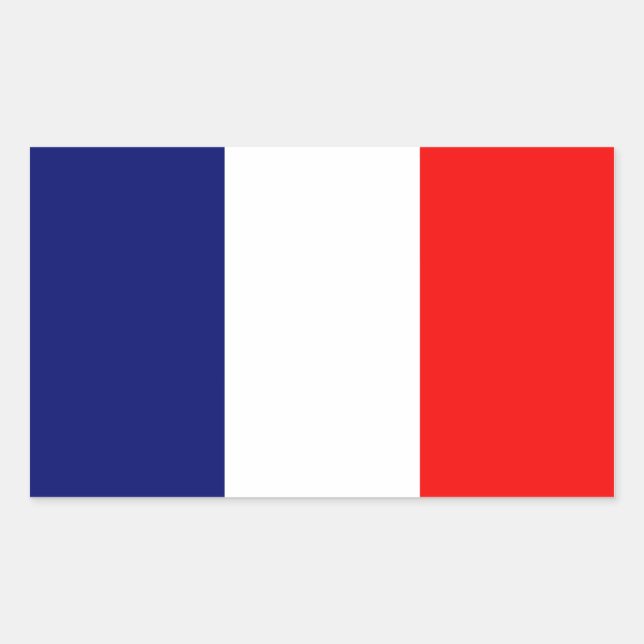 Pegatina Rectangular Bandera francesa (Anverso)