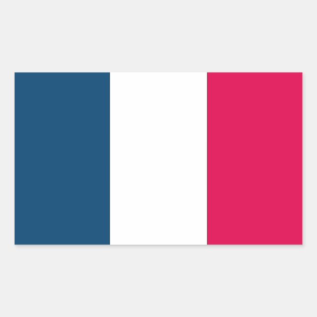 Pegatina Rectangular Bandera francesa (Anverso)