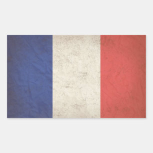 Pegatina Rectangular Bandera francesa angustiada