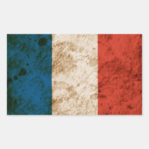 Pegatina Rectangular Bandera francesa irregular