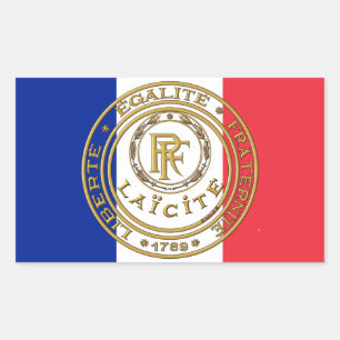 Pegatina Rectangular bandera francesa laicidad