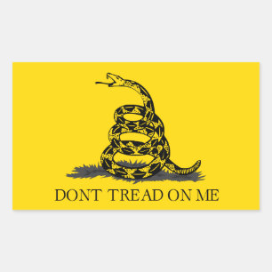 Pegatina Rectangular Bandera Gadsden Amarilla Clásica No Pises en Mí
