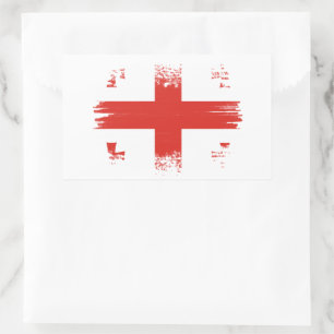 Pegatina Rectangular Bandera georgiana