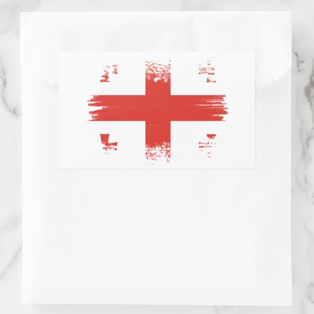 Pegatina Rectangular Bandera georgiana (Bolso)