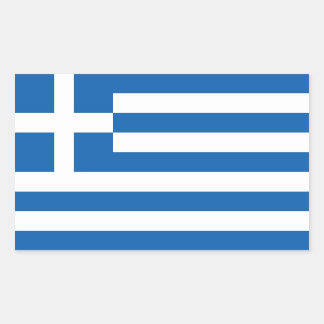 Pegatina Rectangular Bandera griega (Anverso)