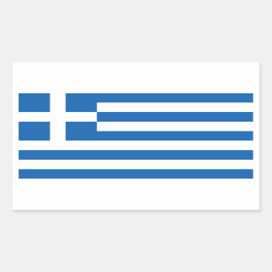 Pegatina Rectangular Bandera griega
