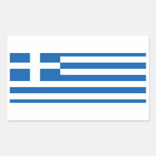 Pegatina Rectangular Bandera griega GR