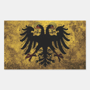 Pegatina Rectangular Bandera Grunge del Sacro Imperio Romano