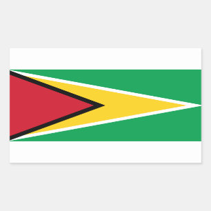 Pegatina Rectangular Bandera guyanesa, bandera de Guyana