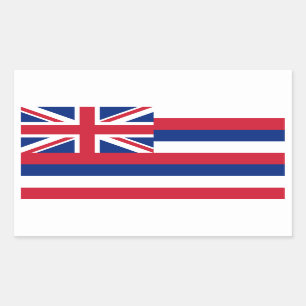 Pegatina Rectangular Bandera hawaiana, bandera de Hawái
