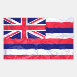 Pegatina Rectangular Bandera hawaiana enquistada