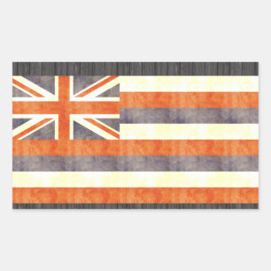 Pegatina Rectangular Bandera hawaiana retro vintage