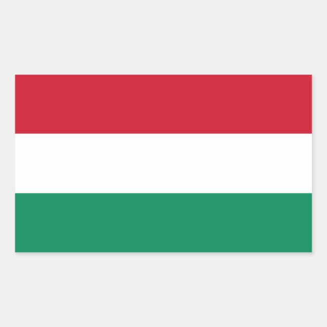 Pegatina Rectangular Bandera húngara/húngara (Anverso)
